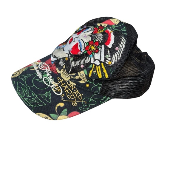 Ed Hardy Christina Aguilera Vibrant Graphic Trucker adjustable baseball Cap Hat - Picture 3 of 10